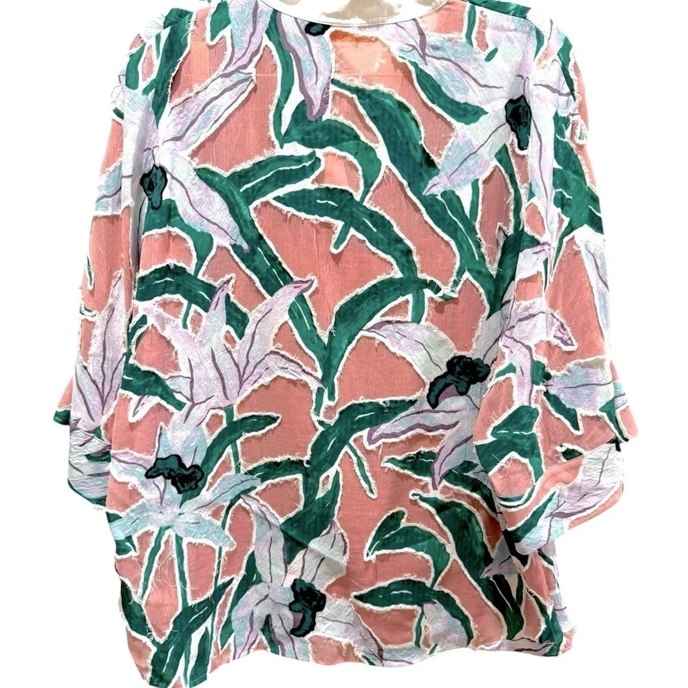 Tory Burch floral layered blouse size 4 excellent like-new condition